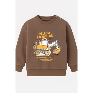 Свитшот детский 2378-Фут "Футер" футер 2-х нитка (р-ры: 80-110) экскаватор коричневый