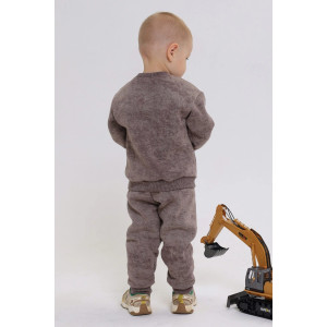 Свитшот детский 2398-Фут "Футер" футер 3-х нитка с начёсом (р-ры: 80-110) бетономешалка коричневый