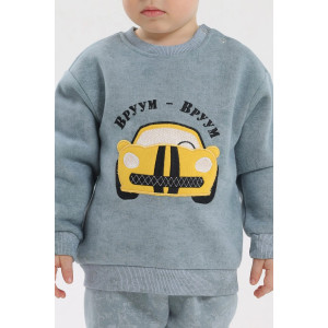 Свитшот детский 2398-Фут "Футер" футер 3-х нитка с начёсом (р-ры: 80-110) мустанг зеленый