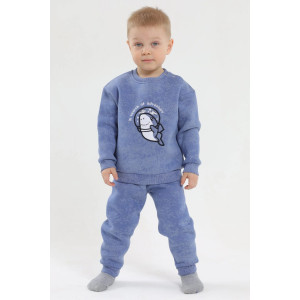 Свитшот детский 2398-Фут "Футер" футер 3-х нитка с начёсом (р-ры: 80-110) акула индиго