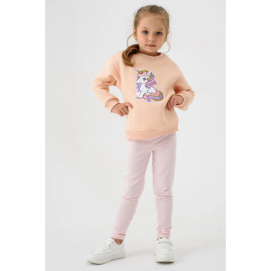 Свитшот детский 2392-Фут "Футер" футер 3-х нитка с начёсом (р-ры: 80-110) единорог персик