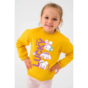 Свитшот детский 2392-Фут "Футер" футер 3-х нитка с начёсом (р-ры: 80-110) зайчик желтый