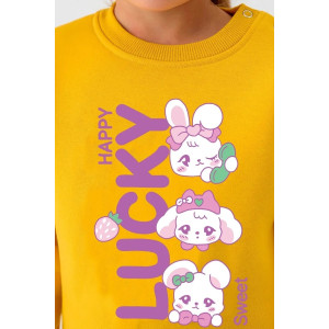 Свитшот детский 2392-Фут "Футер" футер 3-х нитка с начёсом (р-ры: 80-110) зайчик желтый