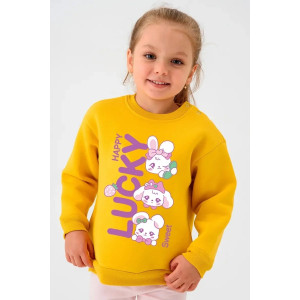 Свитшот детский 2392-Фут "Футер" футер 3-х нитка с начёсом (р-ры: 80-110) зайчик желтый