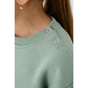 Свитшот детский 2392-Фут "Футер" футер 3-х нитка с начёсом (р-ры: 80-110) единорог зеленый