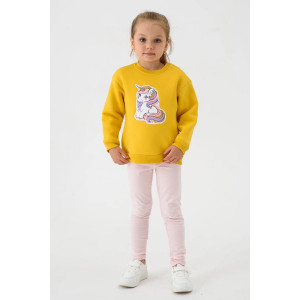 Свитшот детский 2392-Фут "Футер" футер 3-х нитка с начёсом (р-ры: 80-110) единорог желтый