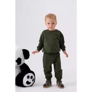 Брюки детские 2379-Фут "Футер" футер 2-х нитка (р-ры: 80-110) зеленый