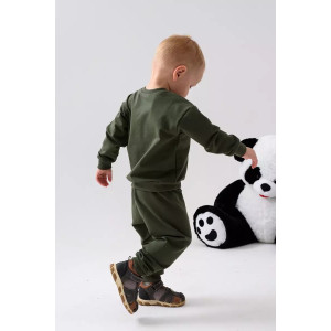 Брюки детские 2379-Фут "Футер" футер 2-х нитка (р-ры: 80-110) зеленый