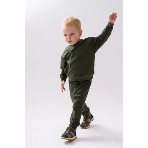 Брюки детские 2379-Фут "Футер" футер 2-х нитка (р-ры: 80-110) зеленый