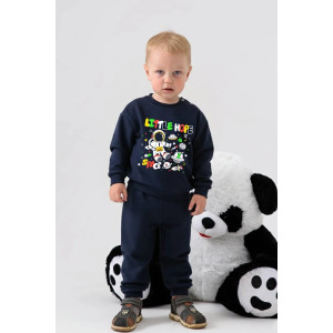 Костюм двойка детский 2376-Фут "Футер" футер 2-х нитка (р-ры: 80-110) космонавт синий