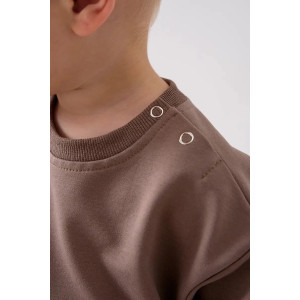 Костюм двойка детский 2376-Фут "Футер" футер 2-х нитка (р-ры: 80-110) динозавр коричневый