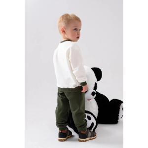 Костюм двойка детский 2376-Фут "Футер" футер 2-х нитка (р-ры: 80-110) медведь зеленый