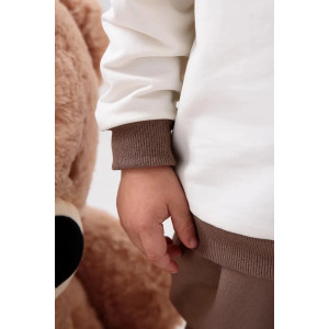 Костюм двойка детский 2376-Фут "Футер" футер 2-х нитка (р-ры: 80-110) медведь коричневый