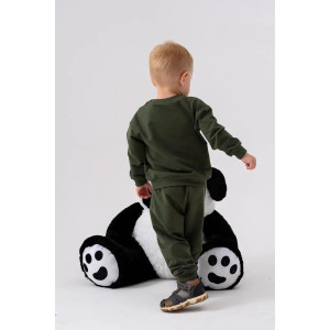 Костюм двойка детский 2376-Фут "Футер" футер 2-х нитка (р-ры: 80-110) трактор зеленый