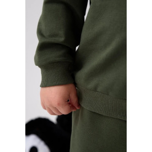 Костюм двойка детский 2376-Фут "Футер" футер 2-х нитка (р-ры: 80-110) трактор зеленый