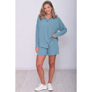 Костюм двойка женский 5351б костюмная ткань (р-ры: 42-56) полынь