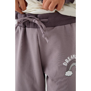 Костюм двойка детский 2377-Фут "Футер" футер 2-х нитка (р-ры: 80-110) единорог сухая роза