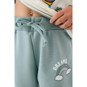 Костюм двойка детский 2377-Фут "Футер" футер 2-х нитка (р-ры: 80-110) единорог ментол