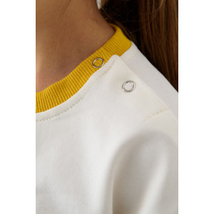 Костюм двойка детский 2377-Фут "Футер" футер 2-х нитка (р-ры: 80-110) единорог желтый