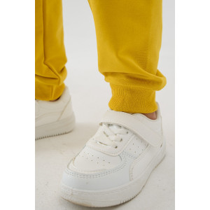 Костюм двойка детский 2377-Фут "Футер" футер 2-х нитка (р-ры: 80-110) единорог желтый