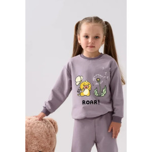 Костюм двойка детский 2377-Фут "Футер" футер 2-х нитка (р-ры: 80-110) дино сухая роза-фиол