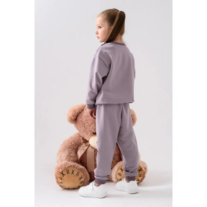 Костюм двойка детский 2377-Фут "Футер" футер 2-х нитка (р-ры: 80-110) дино сухая роза-фиол