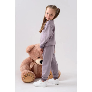 Костюм двойка детский 2377-Фут "Футер" футер 2-х нитка (р-ры: 80-110) дино сухая роза-фиол