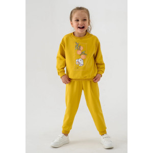 Костюм двойка детский 2377-Фут "Футер" футер 2-х нитка (р-ры: 80-110) мышка желтый