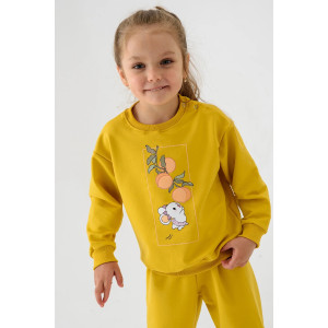Костюм двойка детский 2377-Фут "Футер" футер 2-х нитка (р-ры: 80-110) мышка желтый