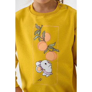 Костюм двойка детский 2377-Фут "Футер" футер 2-х нитка (р-ры: 80-110) мышка желтый