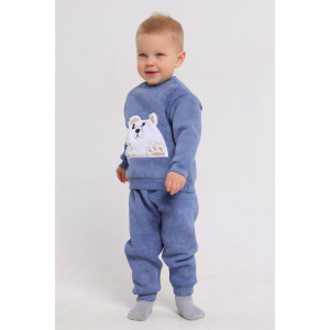 Костюм двойка детский 2399-Фут "Футер" футер 3-х нитка с начёсом (р-ры: 80-110) белый медведь