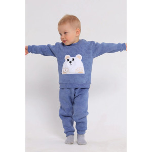 Костюм двойка детский 2399-Фут "Футер" футер 3-х нитка с начёсом (р-ры: 80-110) белый медведь