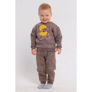 Костюм двойка детский 2399-Фут "Футер" футер 3-х нитка с начёсом (р-ры: 80-110) мишка шапка