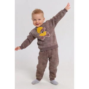 Костюм двойка детский 2399-Фут "Футер" футер 3-х нитка с начёсом (р-ры: 80-110) мишка шапка