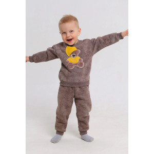 Костюм двойка детский 2399-Фут "Футер" футер 3-х нитка с начёсом (р-ры: 80-110) мишка шапка