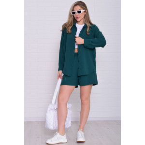 Костюм двойка женский 5351г костюмная ткань (р-ры: 42-56) изумруд