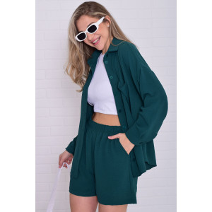 Костюм двойка женский 5351г костюмная ткань (р-ры: 42-56) изумруд