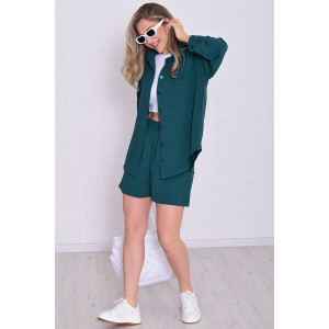 Костюм двойка женский 5351г костюмная ткань (р-ры: 42-56) изумруд