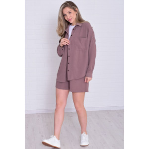 Костюм двойка женский 5351 костюмная ткань (р-ры: 42-56) мокко