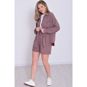 Костюм двойка женский 5351 костюмная ткань (р-ры: 42-56) мокко