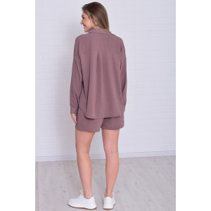 Костюм двойка женский 5351 костюмная ткань (р-ры: 42-56) мокко