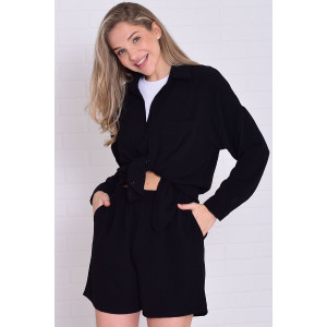 Костюм двойка женский 5351ж костюмная ткань (р-ры: 42-56) черный