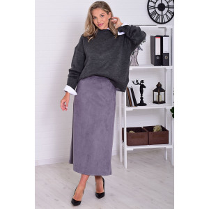 Юбка женская Ф9010а замша (р-ры: 44-54) серый