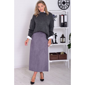 Юбка женская Ф9010а замша (р-ры: 44-54) серый