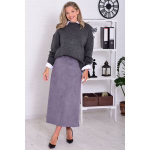 Юбка женская Ф9010а замша (р-ры: 44-54) серый