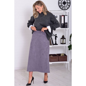 Юбка женская Ф9010а замша (р-ры: 44-54) серый