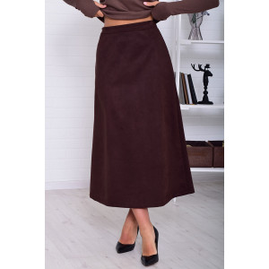 Юбка женская Ф9010б замша (р-ры: 44-54) темный шоколад