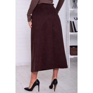 Юбка женская Ф9010б замша (р-ры: 44-54) темный шоколад