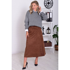 Юбка женская Ф9010 замша (р-ры: 44-54) шоколад