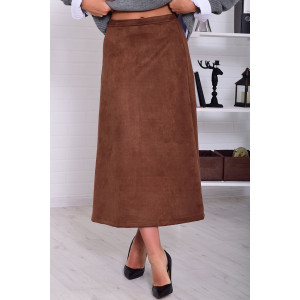 Юбка женская Ф9010 замша (р-ры: 44-54) шоколад